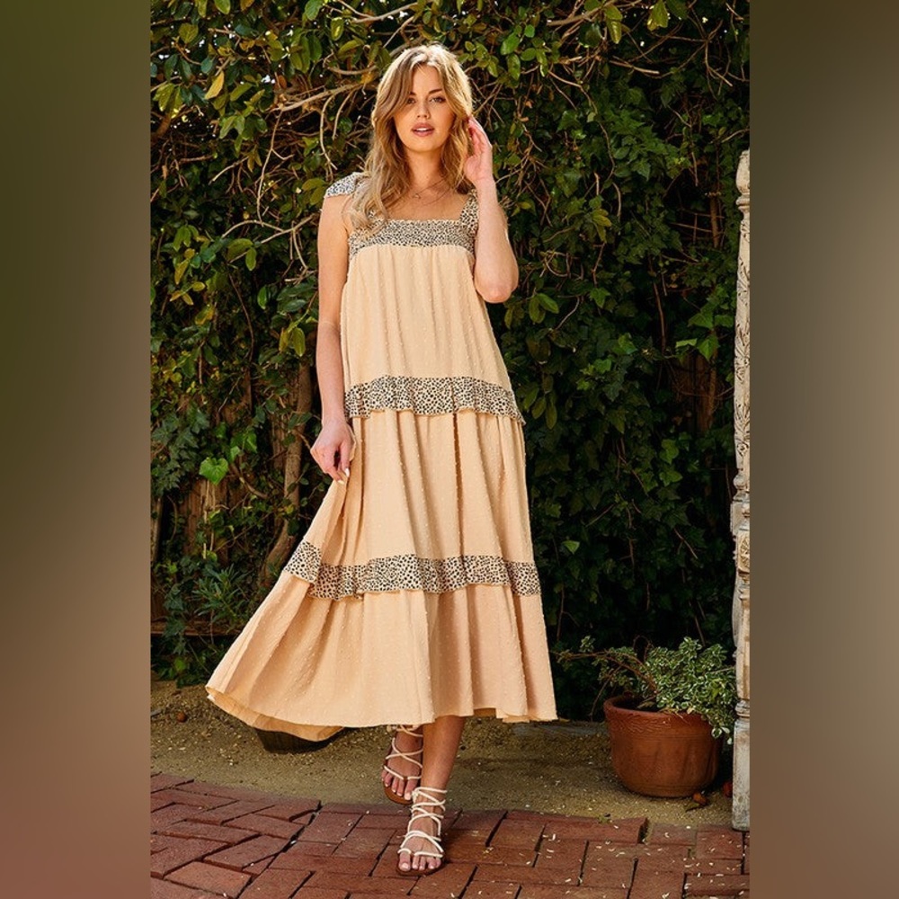 BUCKETLIST Tiered ruffle maxi dress